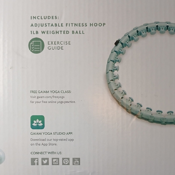 NIB GAIAM Light Blue Weighted Fitness Hoop From Free People Movement - Picture 4 of 6